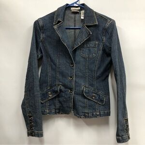 Axcess a Liz Claiborne company distressed denim jean jacket women’s size 4